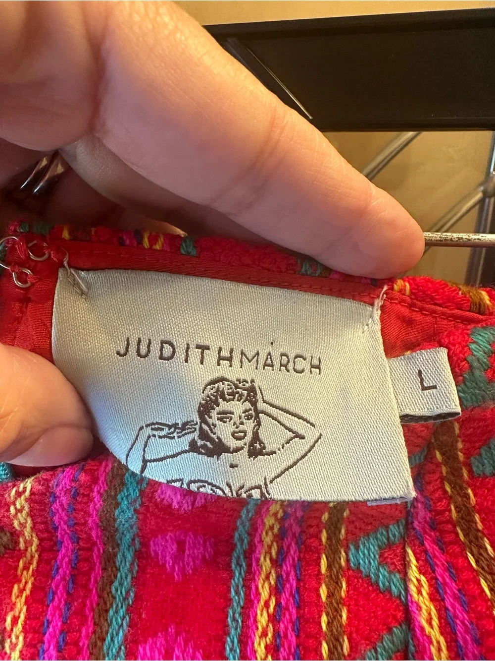 Judith March Strapless Embroidered Dress Southwestern Pink Turquoise Teal Mini L